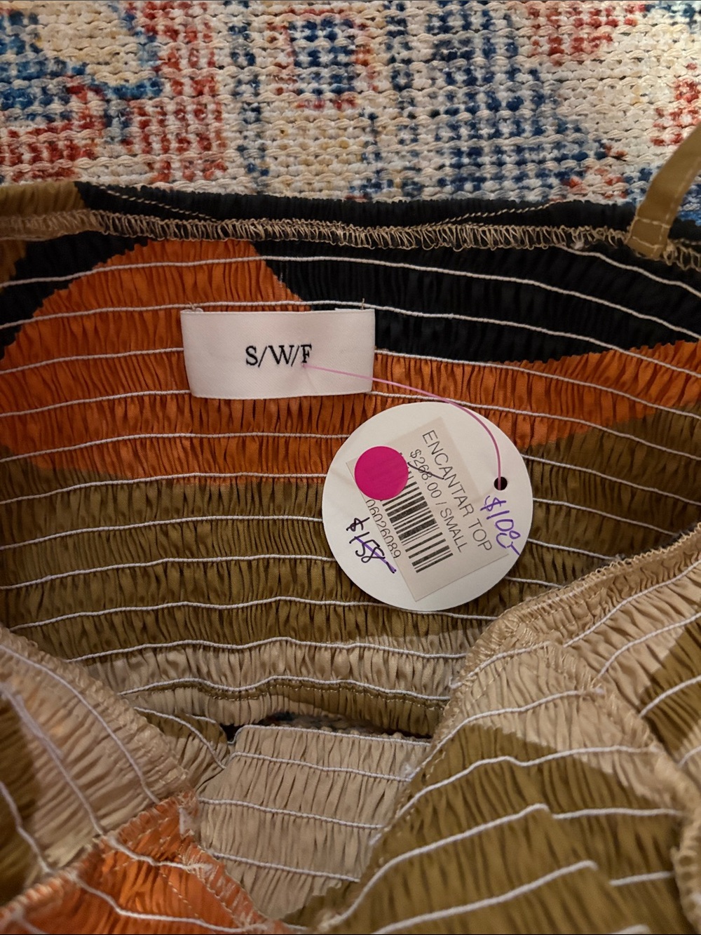 S/W/F Encantar Smocked Top SZ S NWT - Picture 3 of 3